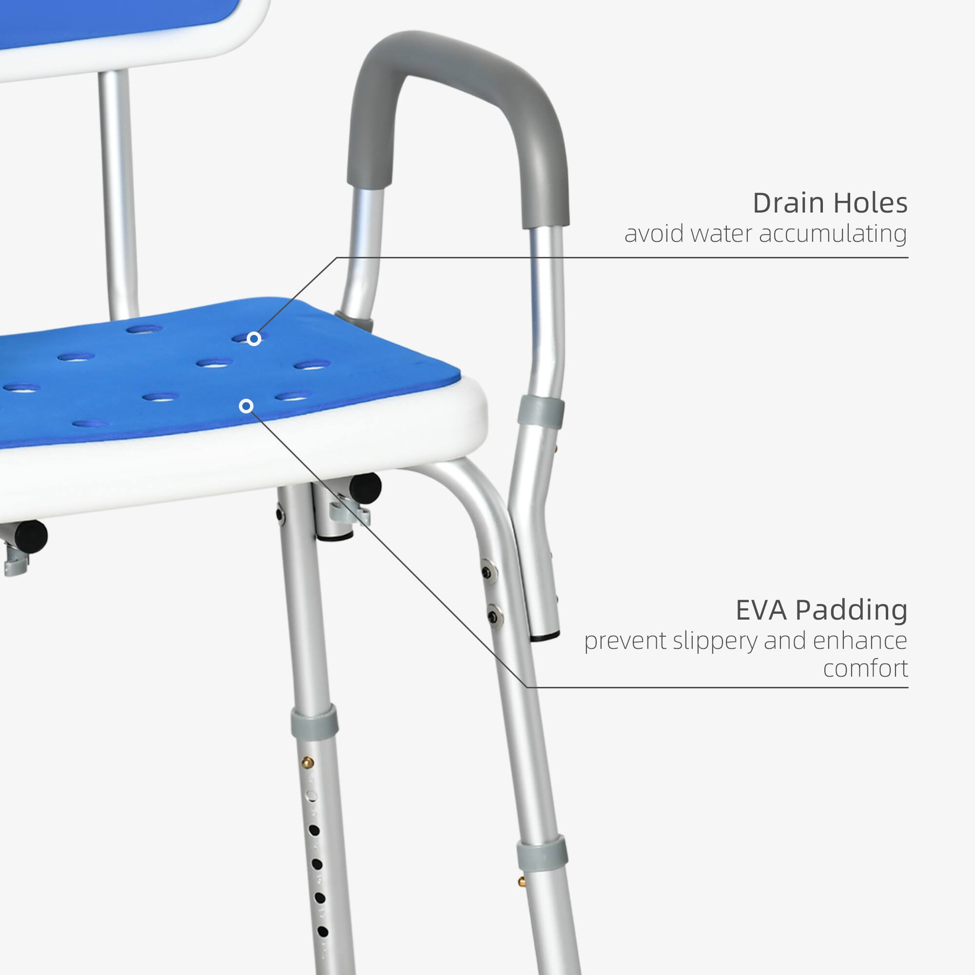 - Drain Holes: avoid water accumulating
- EVA Padding: prevent slippery and enhance comfort