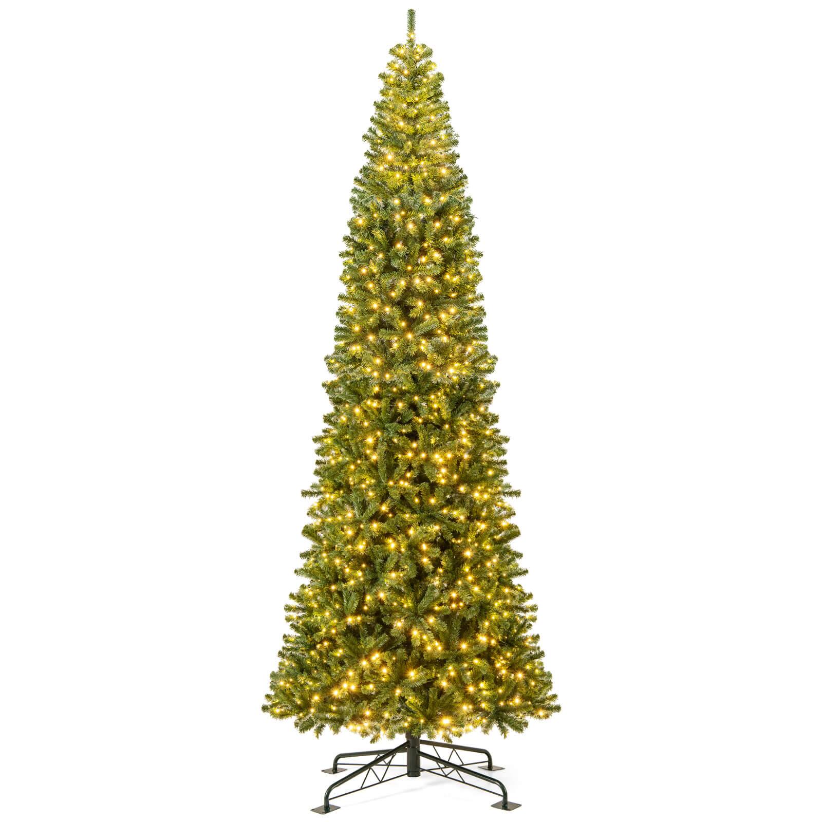 Alt View 1. Costway - Costway 12 FT Artificial Christmas Tree & Quick Power Connector 2536 Branch Tips 1030 Warm White LED Lights - Green.