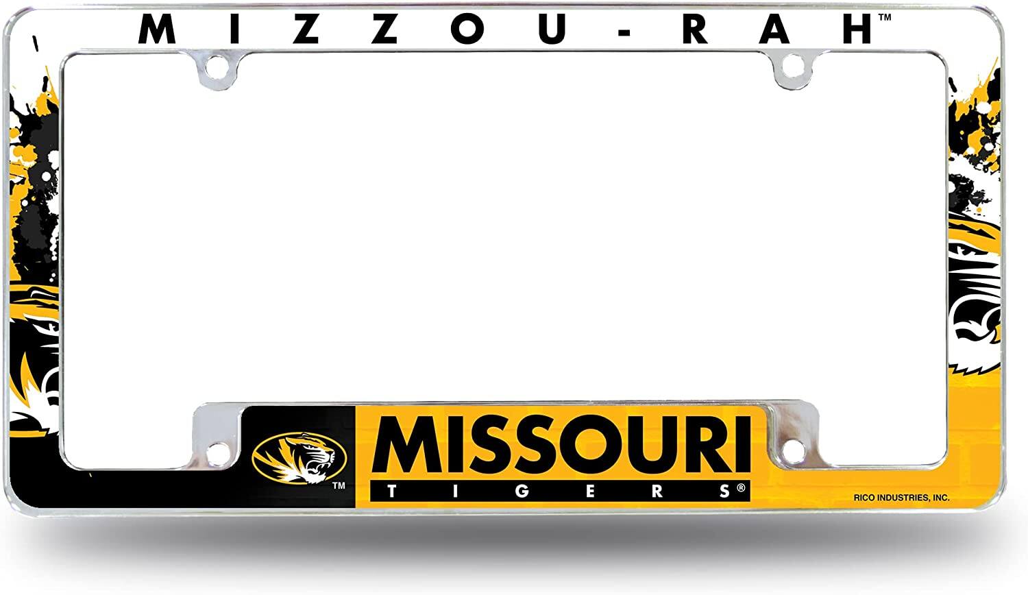 Missouri Tigers Primary 12" x 6" Chrome All Over Automotive License Plate Frame for Car/Truck/SUV