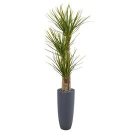 BreeBe - 6' Yucca Artificial Tree in Bullet Planter - Green