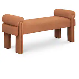 Meridian Furniture - Stefano Cognac Polyester Fabric Bench - Brown