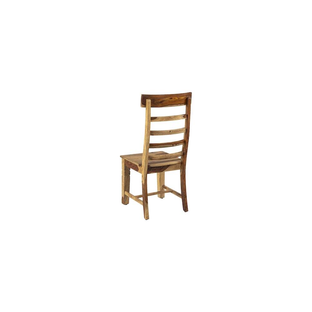 Angle. Porter Designs - Taos Solid Sheesham Wood Ladderback Dining Chair - Natural.