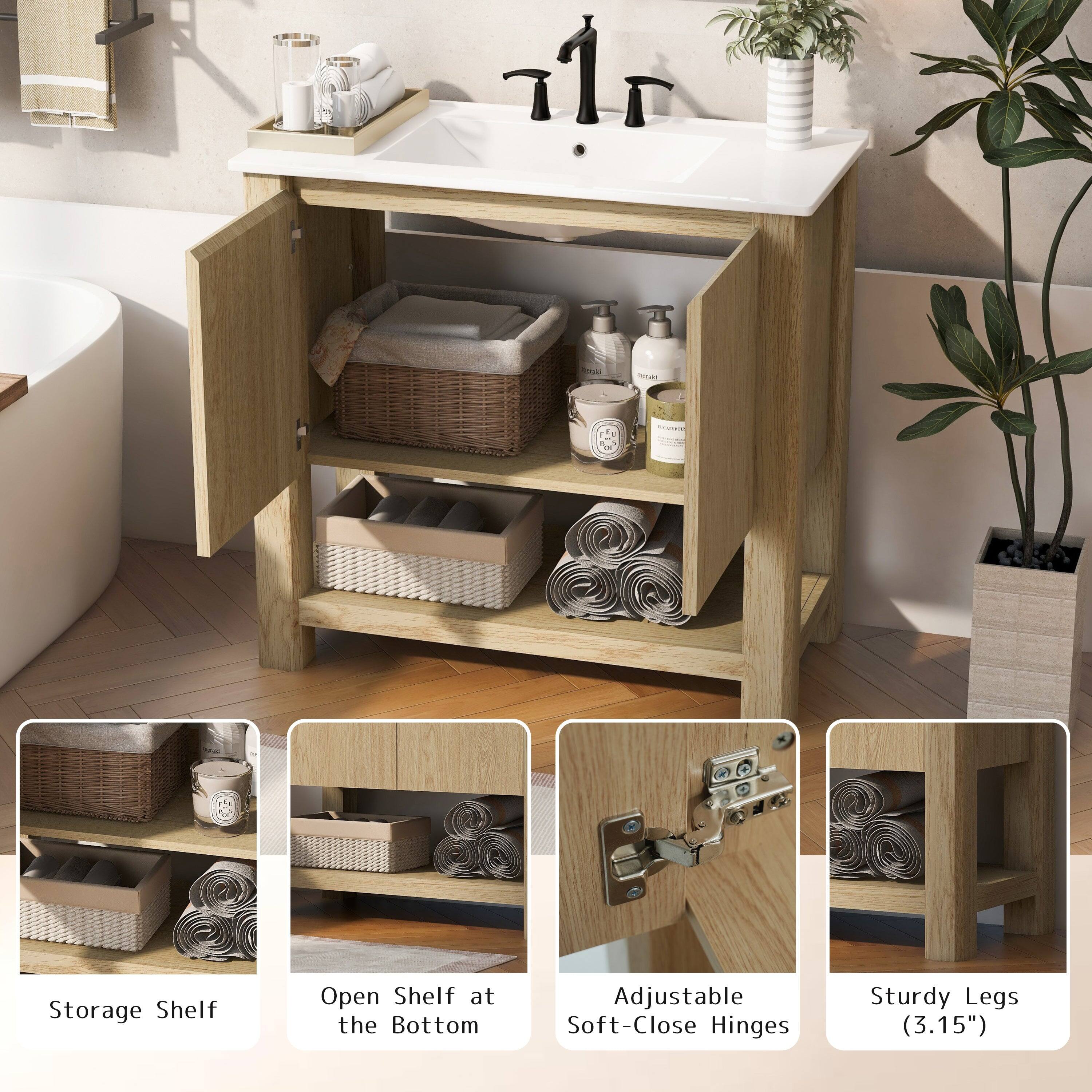 11 Sma Storage Shelf  
Open Shelf at the Bottom  
Adjustable Soft-Close Hinges  
Sturdy Legs (3.15")