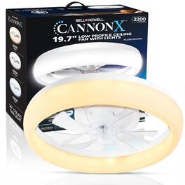 Bell + Howell - CannonX Ceiling Fan Light 19.7" Modern Fandelier Ceiling Fan with LED Light, Remote Control, 6 Speeds, 2200 Lumens - White