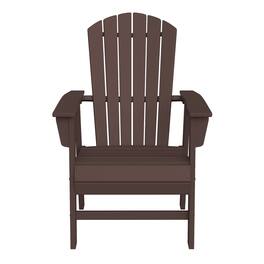WestinTrends - Dylan Outdoor Patio Shell-back Adirondack Dining Chair Weather Resistant - Dark Brown