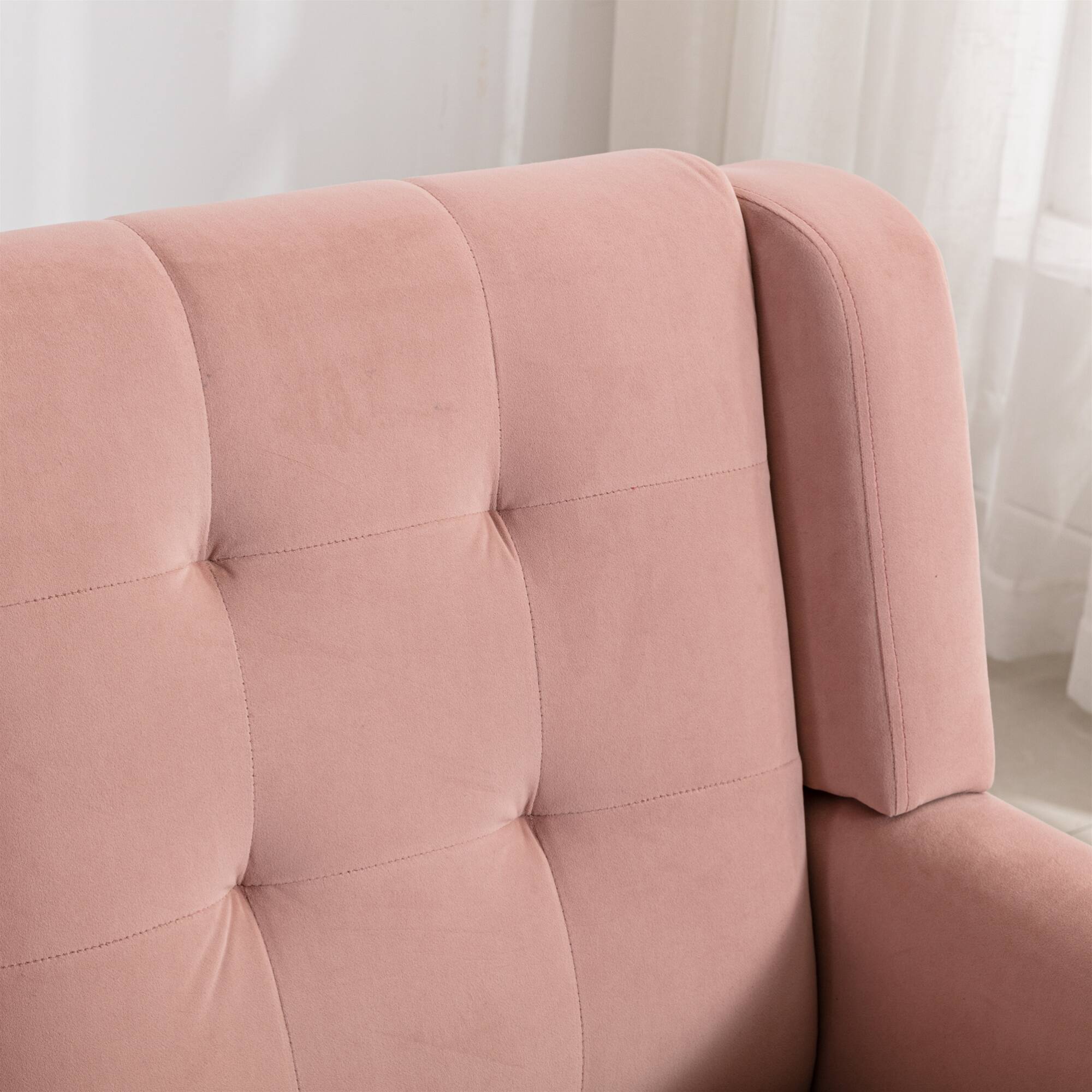 Alt View 5. GOODSILO - Luxury Velvet Upholstered Accent Chair with Ergonomic Design for Living Room and Bedroom Comfort - Pink.