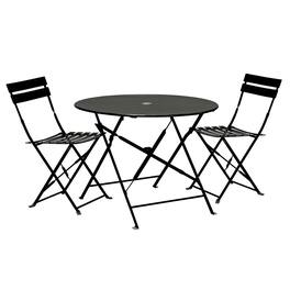 Carolina Chair & Table - Bistro 30" Round Table Outdoor Set - Set of 3 - Black