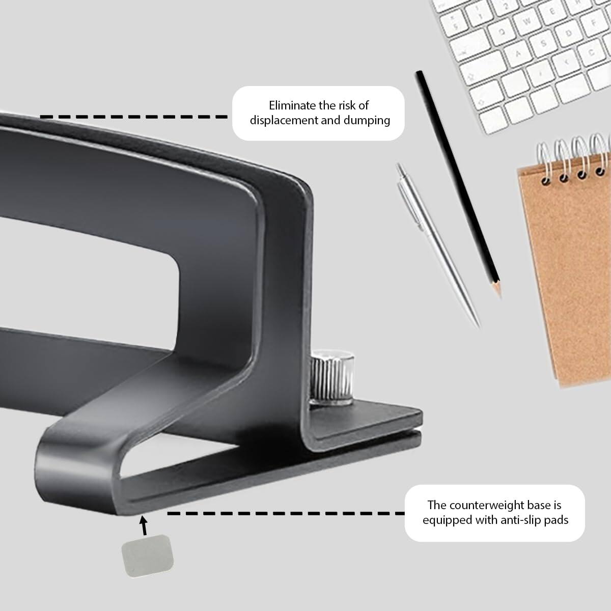Eliminate the risk of displacement and dumping. The counterweight base is equipped with anti-slip pads.