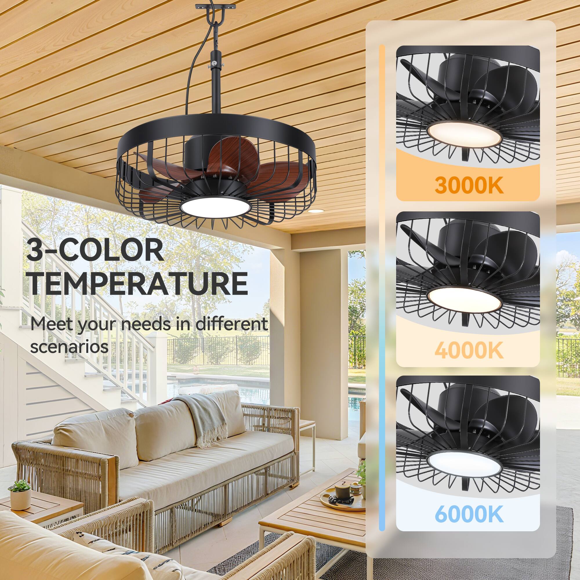 3-COLOR TEMPERATURE  
Meet your needs in different scenarios  

3000K  
4000K  
6000K