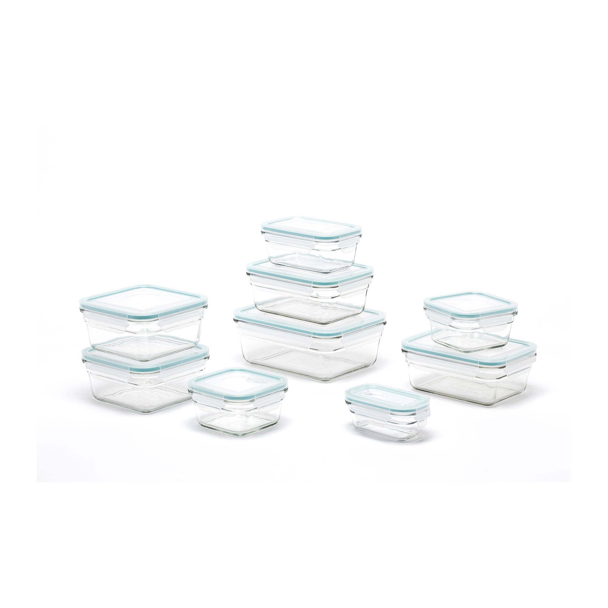 Front. Glasslock - Glasslock Oven and Microwave Safe Glass Food Storage Containers 18 Piece Set - Clear.