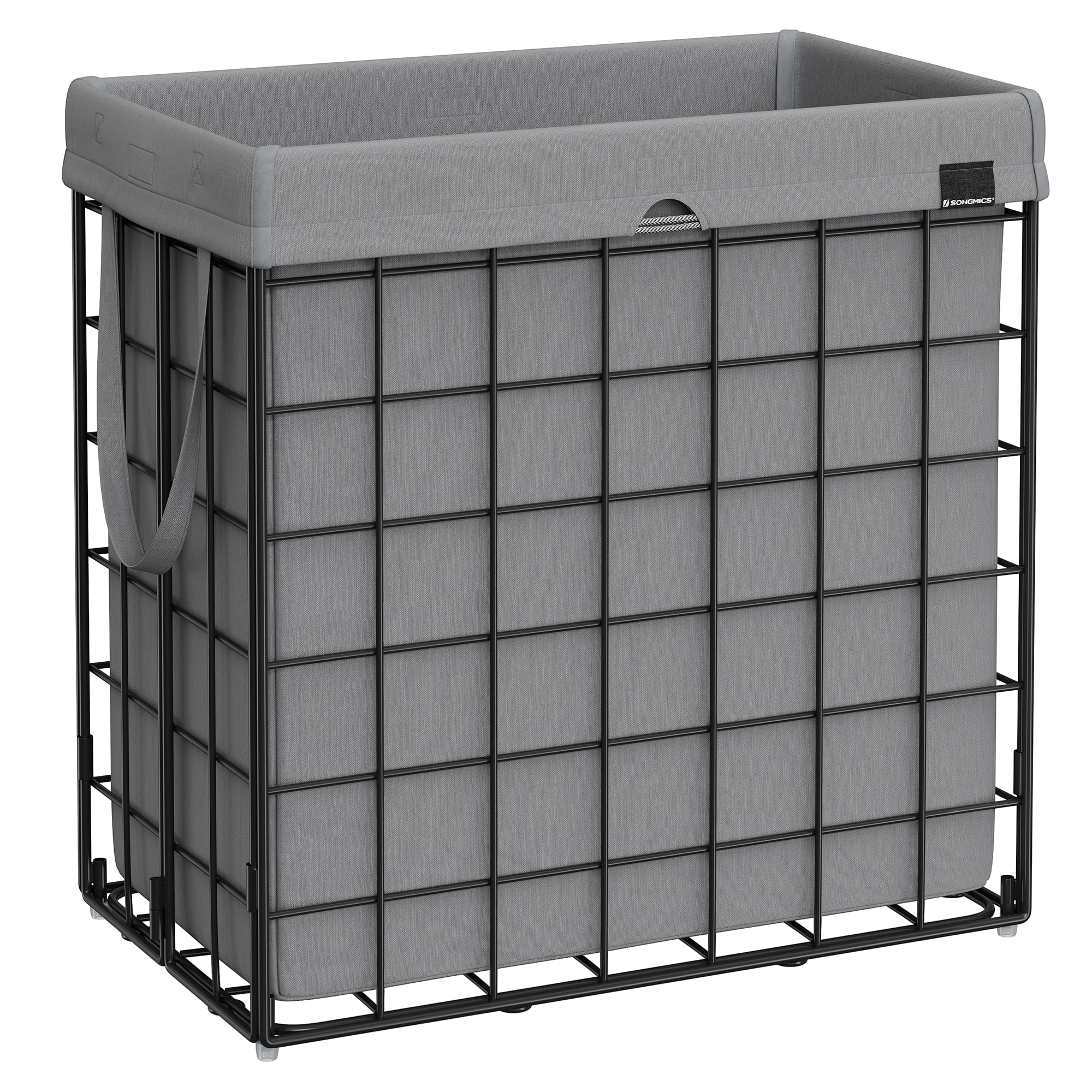 Songmics Home - 110L Laundry Basket, Collapsible Washing Basket, Laundry Hamper, Removable and Washable Liner, Metal Wire Frame - Black and Gray price history on PriceWatchPro