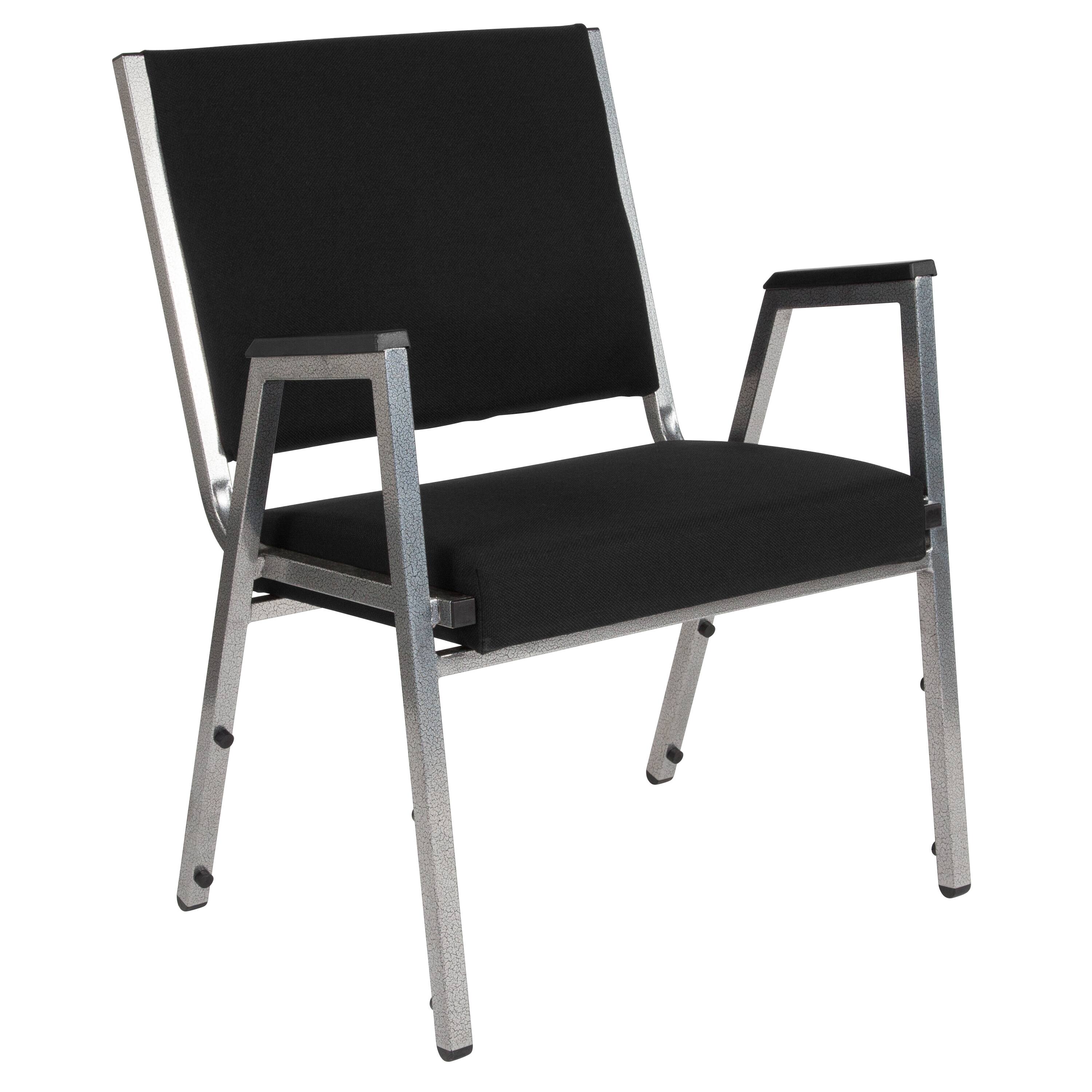 Alt View 7. Emma + Oliver - 4 Pack 1000 lb. Rated Antimicrobial Bariatric medical Reception Arm Chair - Black Fabric.