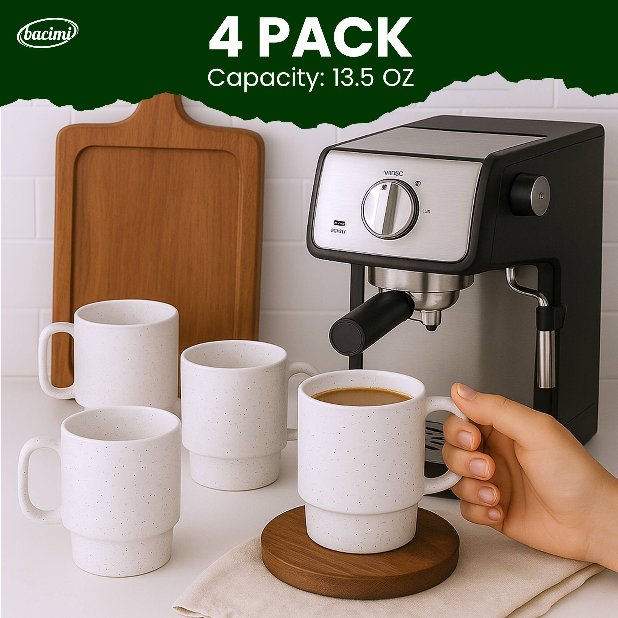 bacimi  
4 PACK  
Capacity: 13.5 OZ