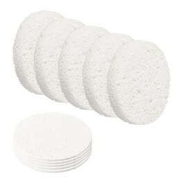 Unique Bargains - 10pcs Cellulose Round Sponges Non-Scratch Compressed Scrubber for Kitchen Bathroom Household Cookware & Cleaning DIY - White