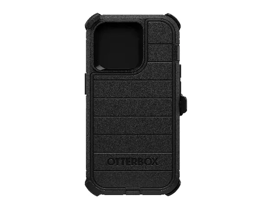 Front. OtterBox - OtterBox Defender Pro Series Black Case and Holster - iPhone 15 Pro Max - Black.