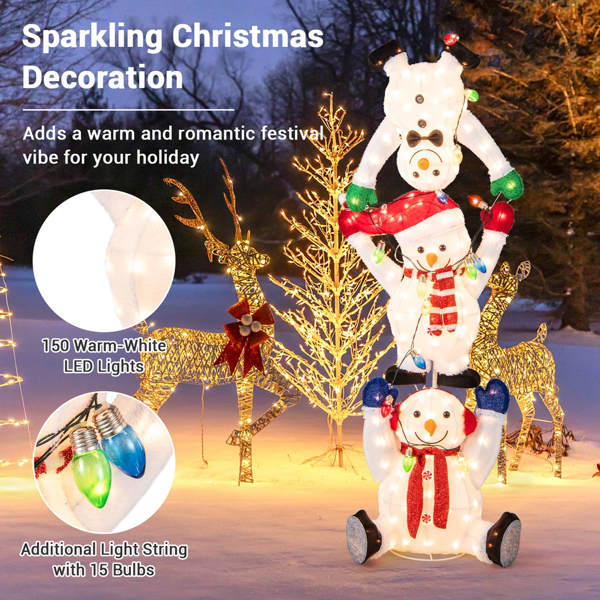 Sparkling Christmas Decoration Adds a warm and romantic festival vibe for your holiday 150 Warm-White LED Lights Additional Light String with 15 Bulbs