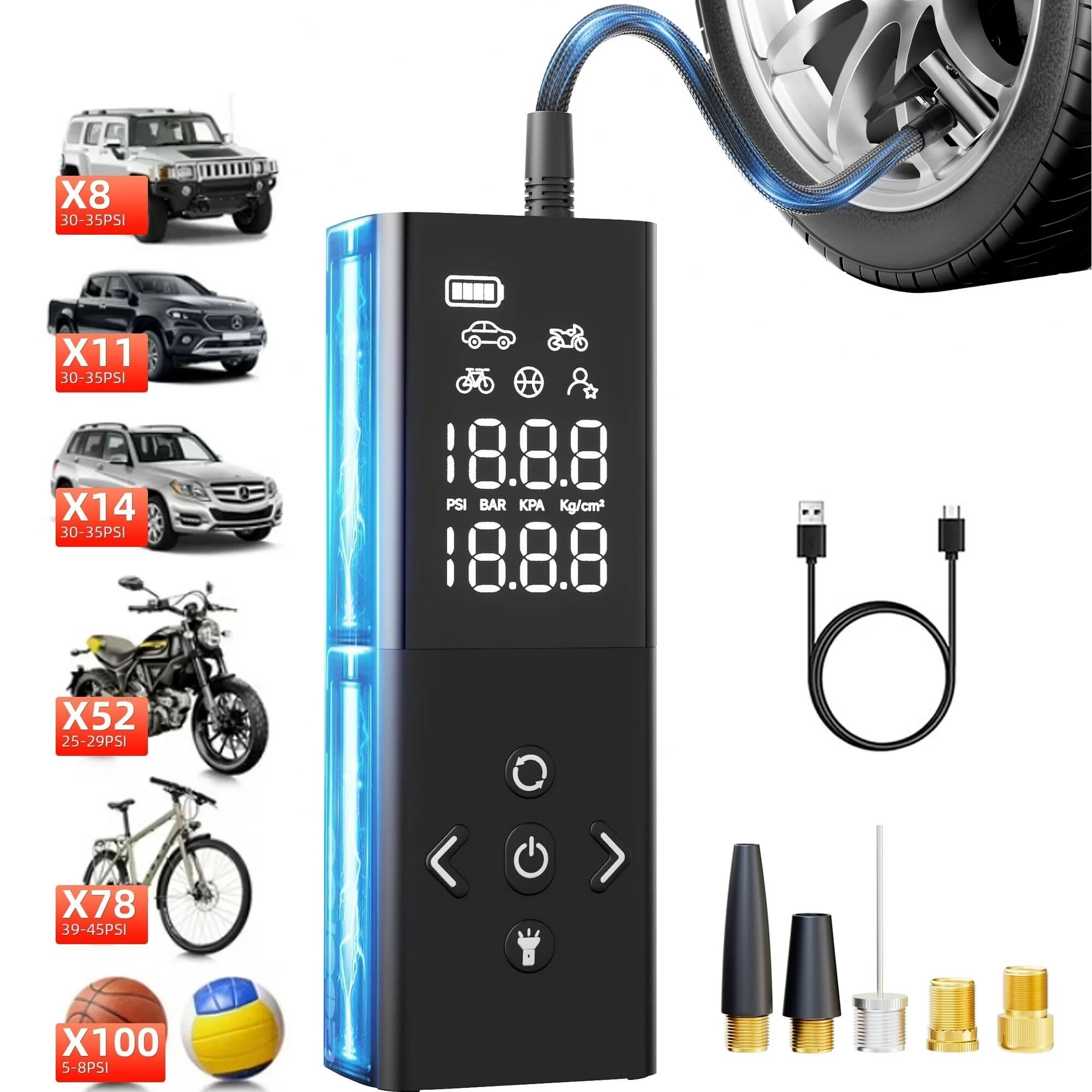 GOOLOO - AP150 Cordless Tire Inflator, 150 PSI Air Pump, 6000mAh with Gauge, LED Light, Auto Shutoff - Black price history on PriceWatchPro
