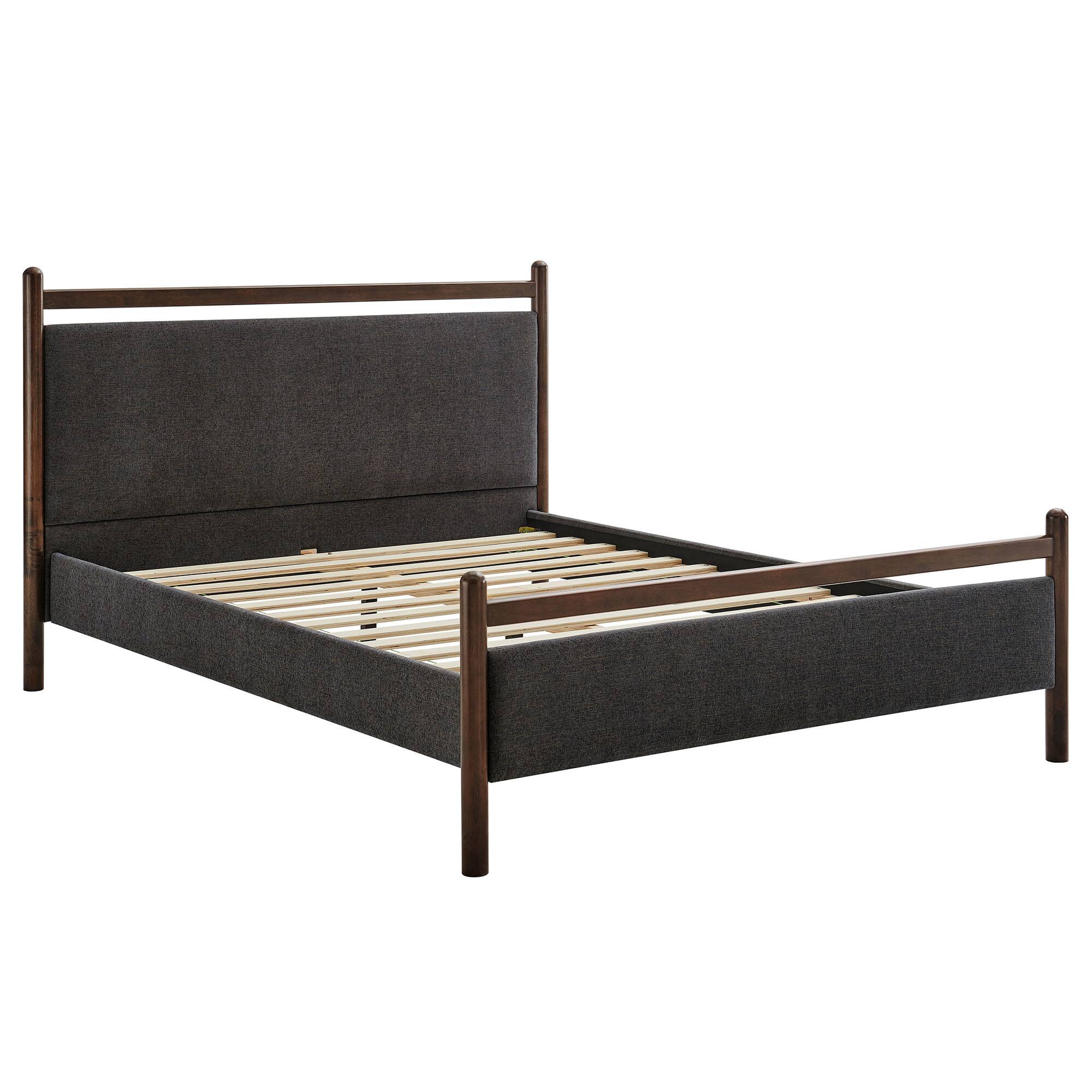 Angle. Modway - Ginny Platform Bed Frame by Modway - Wenge Heathered Dark Gray.
