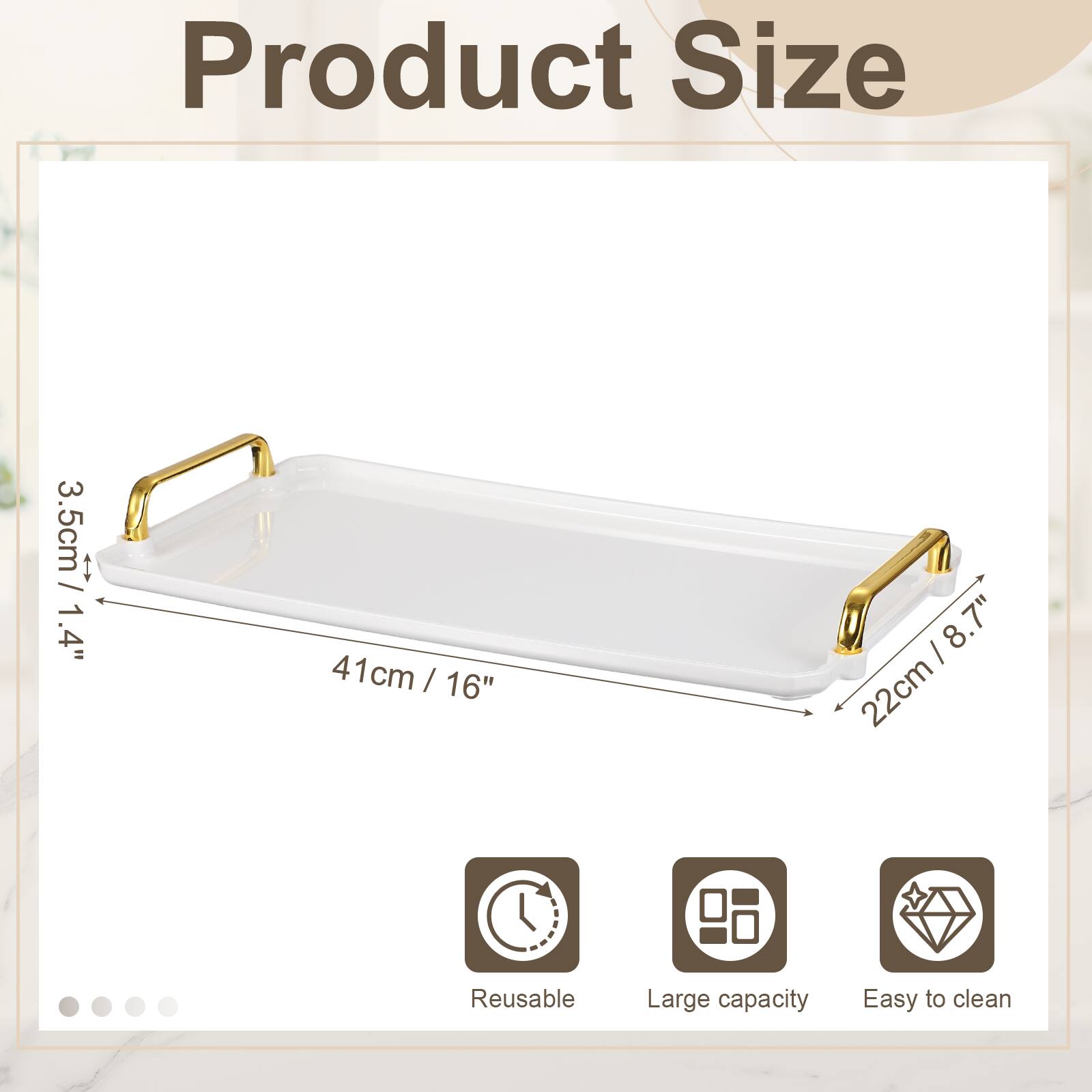 Product Size: 3.5cm / 1.4" x 41cm / 16" x 22cm / 8.7"  
Reusable, Large capacity, Easy to clean
