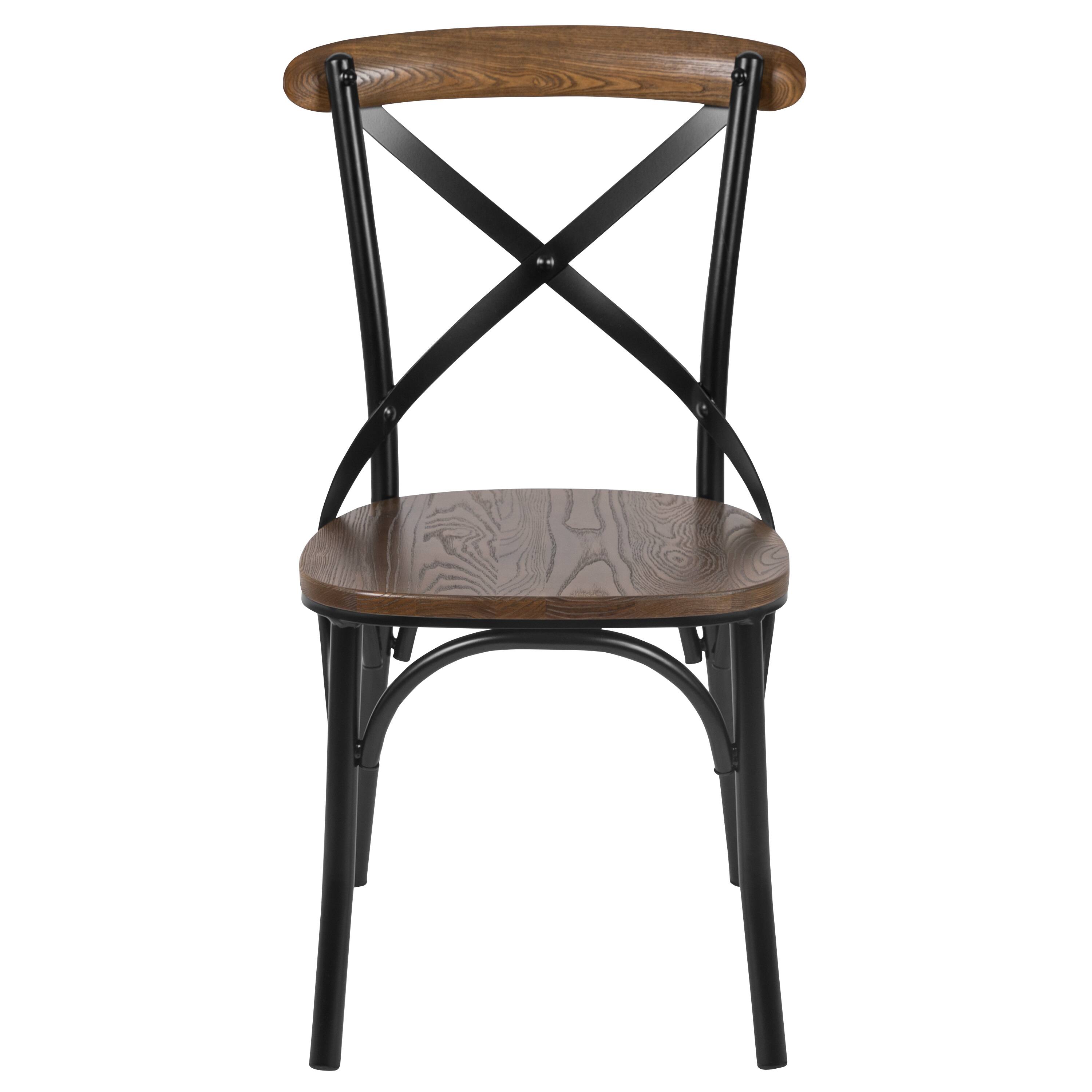 Alt View 9. Emma + Oliver - Dark Driftwood X-Back Chair - Fruitwood.
