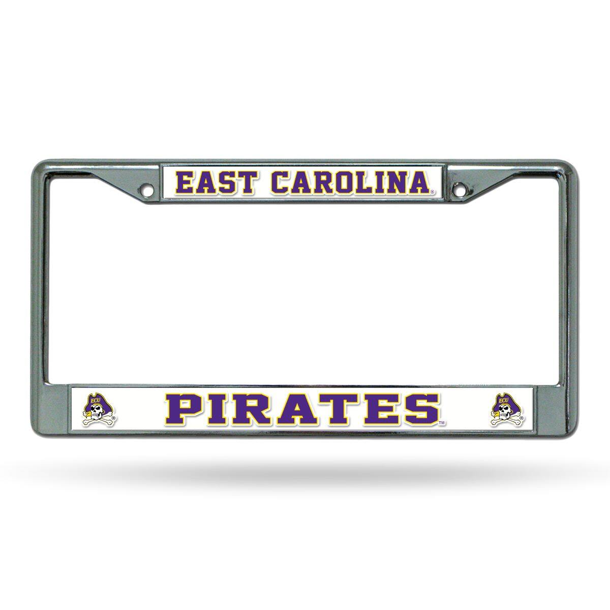 East Carolina Pirates Chrome Metal License Plate Frame