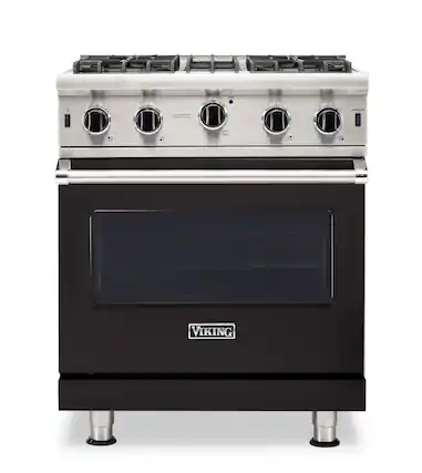 Front. Viking - 5-Series Gas Open Burner Range - Onyx.