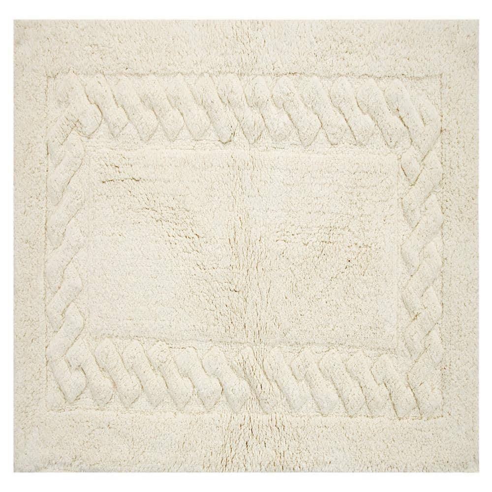 Luxurious Knightsbridge Chain Bath Rug - Non-Skid Cotton Rug - Ivory