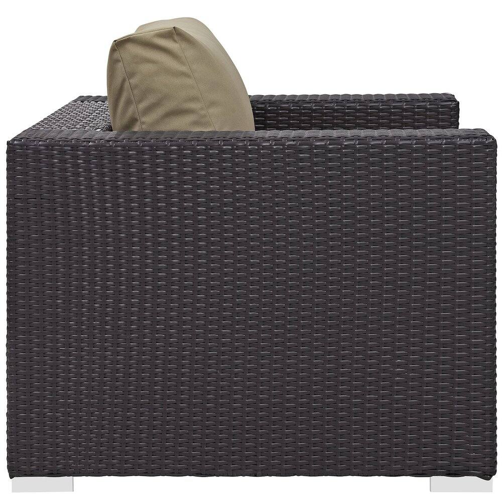 Angle. Modway - Convene Outdoor Patio Armchair - Brown.