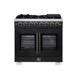 Forno Appliances - Capriasca 5.36 Cu. Ft. Dual Fuel Range with French Door Design - Black