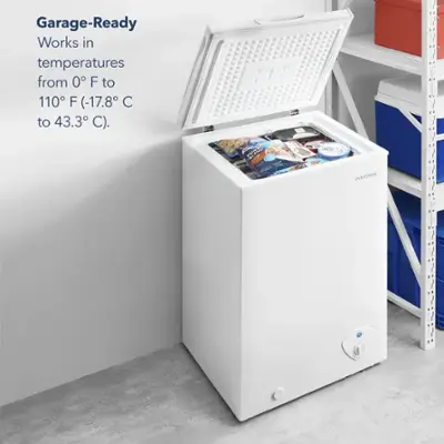 Insignia™ - 3.5 Cu. Ft. Garage-Ready Chest Freezer - White