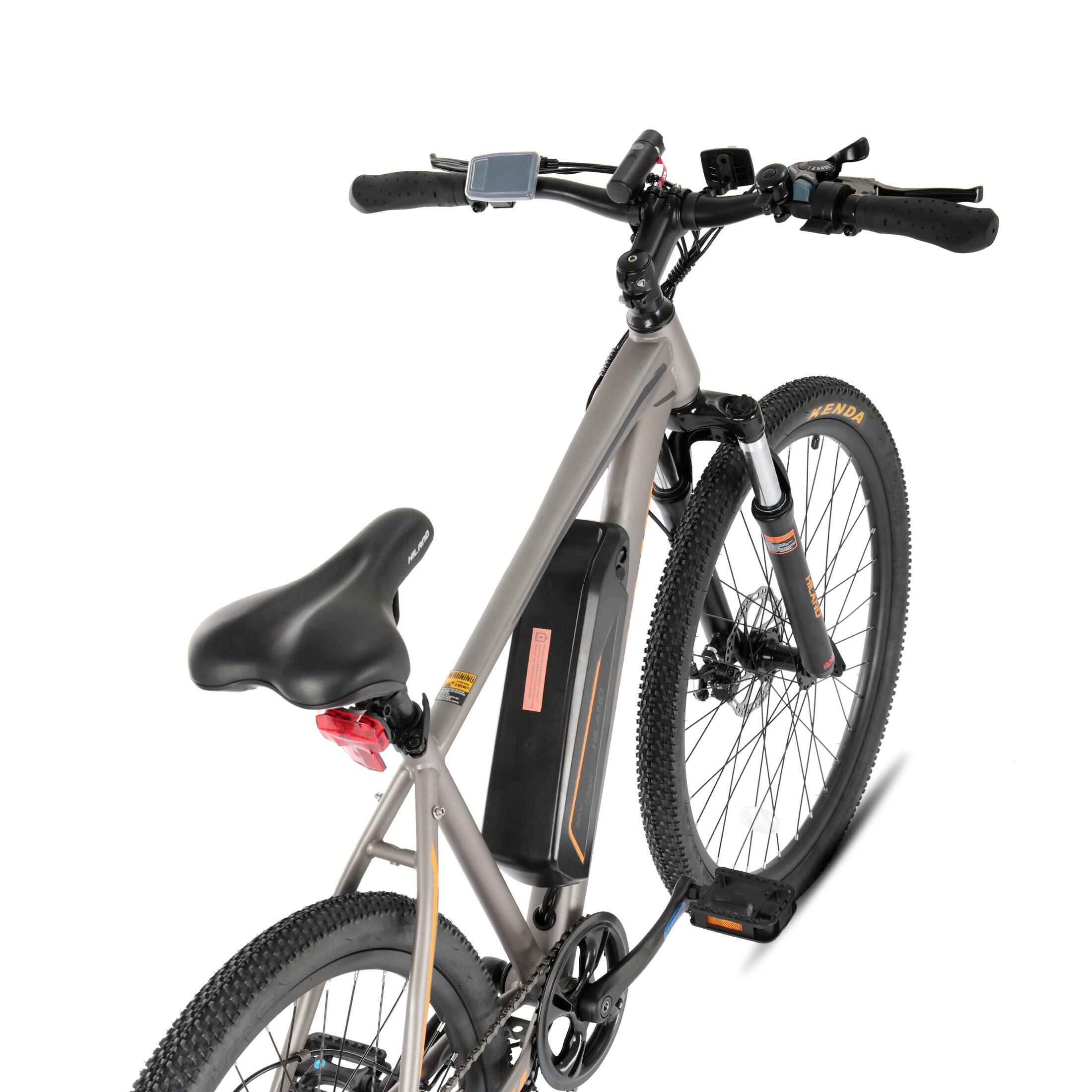 Alt View 5. HILAND - HILAND Monarch 26" Electric Mountain Bike for Adults, 500W Motor 20MPH Ebike, Shimano 7-Speed, Removable Battery, Gray - Gray.