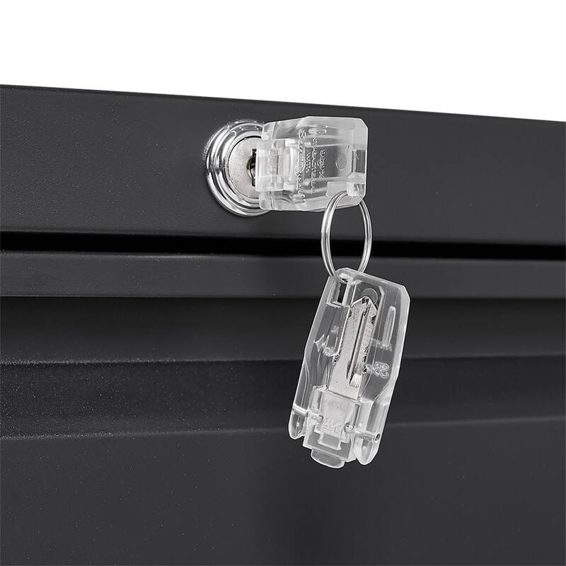 Alt View 5. HTUTWOO - Lateral File Cabinet 3 Drawer - Locking Metal File Cabinets Three Drawer with Lock Drawers for Home Office,Letter,A4,F4 - Black.