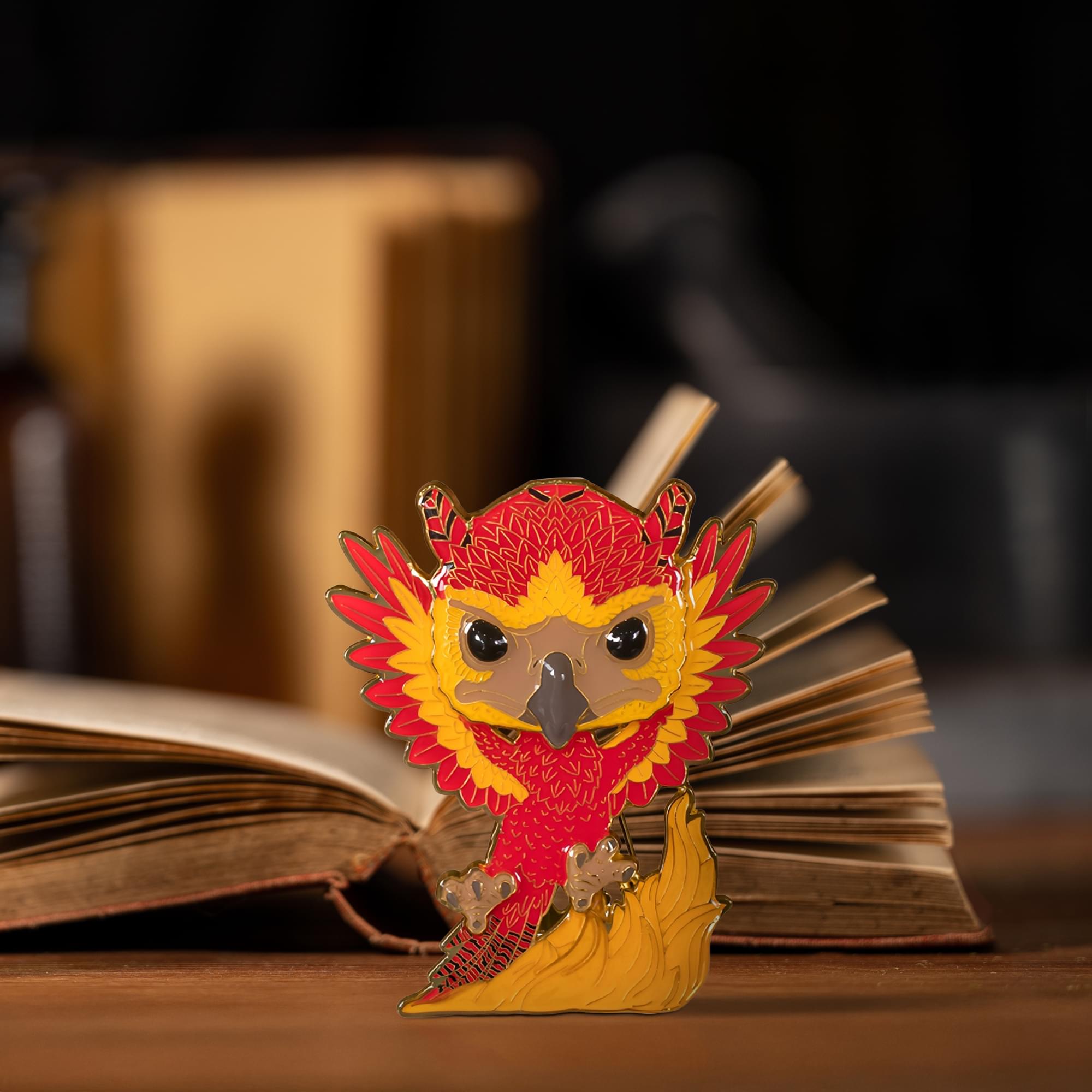 Alt View 4. Funko - Harry Potter Funko POP Pin Large Enamel Pin | Fawkes - Red.