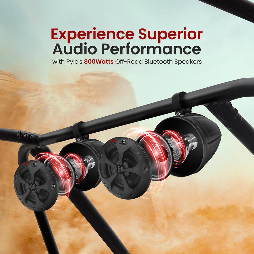 Experience Superior Audio Performance  
with Pyle's 800Watts Off-Road Bluetooth Speakers