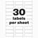 30 labels per sheet