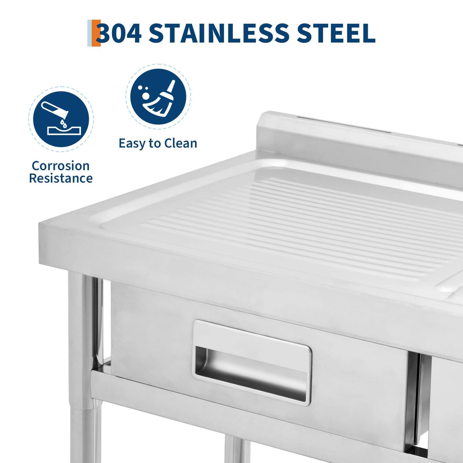 304 Stainless Steel  
Corrosion Resistance  
Easy to Clean