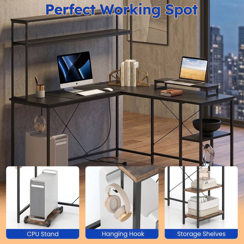 Perfect Working Spot CPU Stand Hanging Hook Storage Shelves