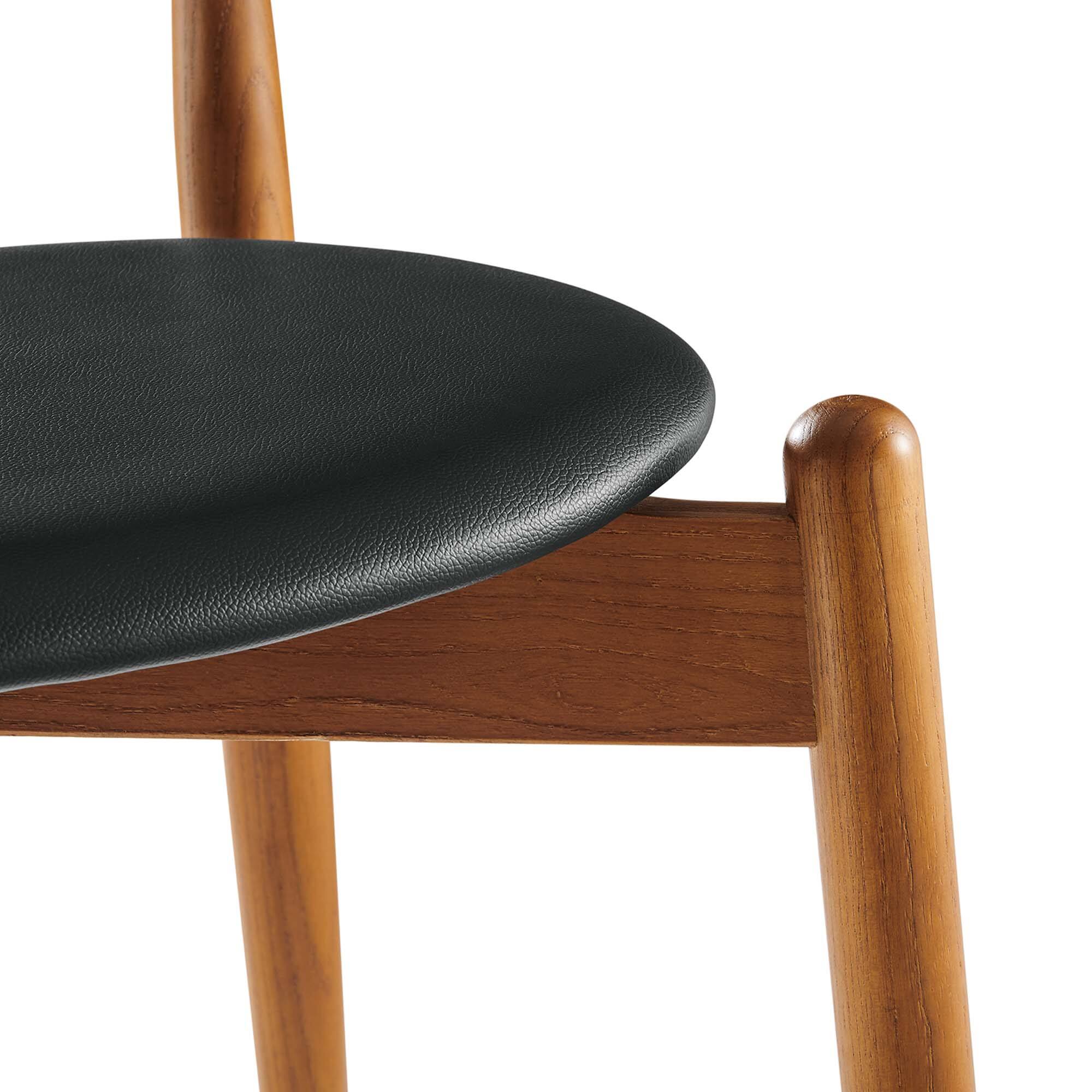 Alt View 6. Modway - Stalwart Dining Side Chairs Set of 2 by Modway - Dark Walnut Black.