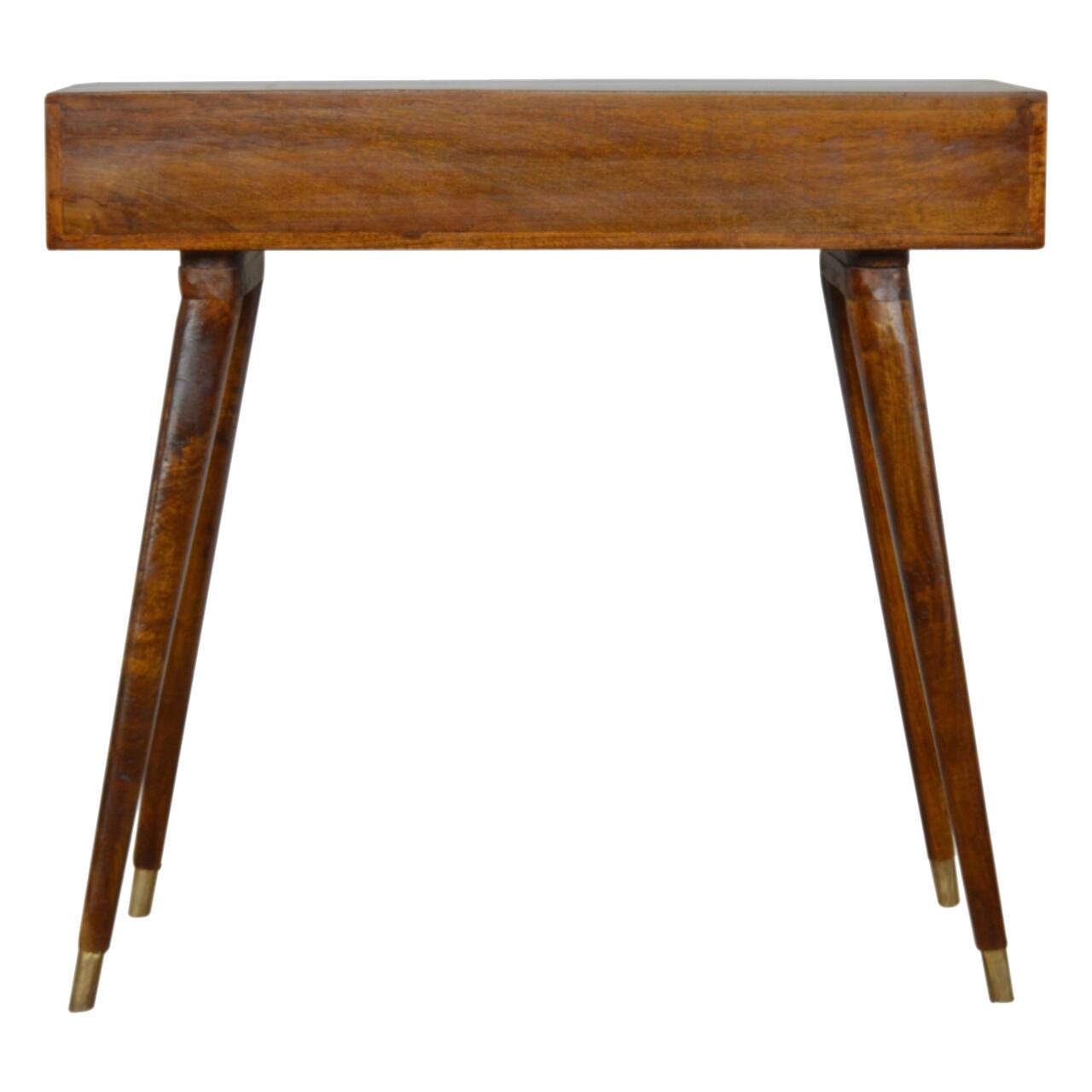 Alt View 6. Artisan Furniture - Artisan Furniture, Sunrise Gold Carved Writing Deskopen slot for extra storage along with Nordic style legs - Brown.