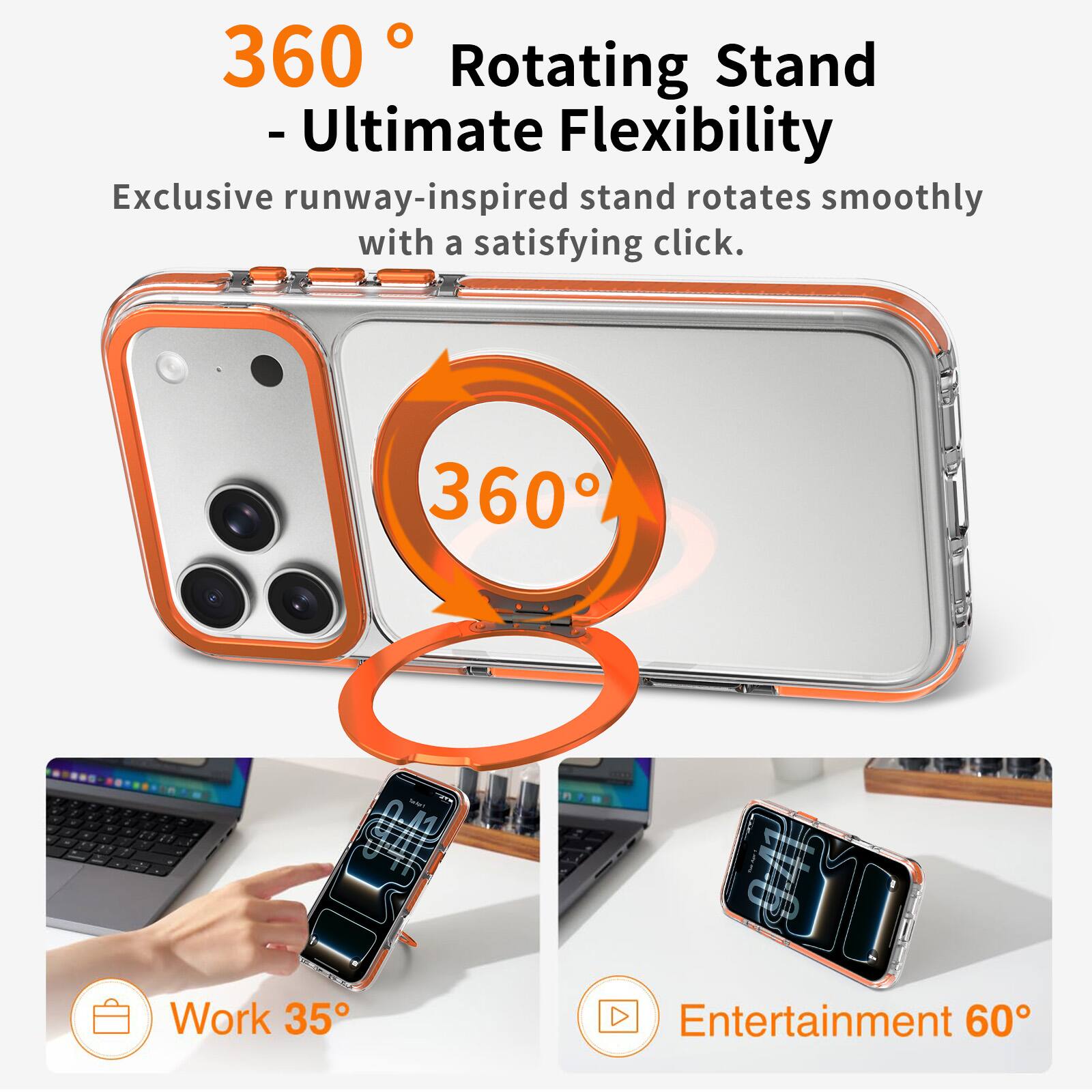 UUCOVER Magnetic Case for Apple iPhone 18 Pro,Shockproof TPU+PC Ring ...