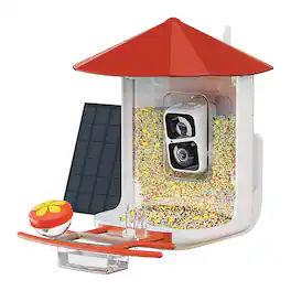PerchMe - AI-Recognition Smart Bird Feeder with Camera, Solar-Powered - Vermilion Canopy