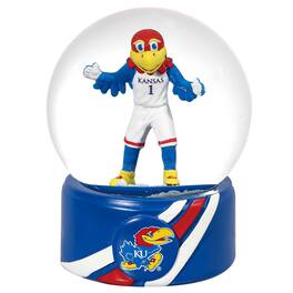 Evergreen Enterprises - Kansas Jayhawks 100mm Mascot Glass Water Globe - Multicolor