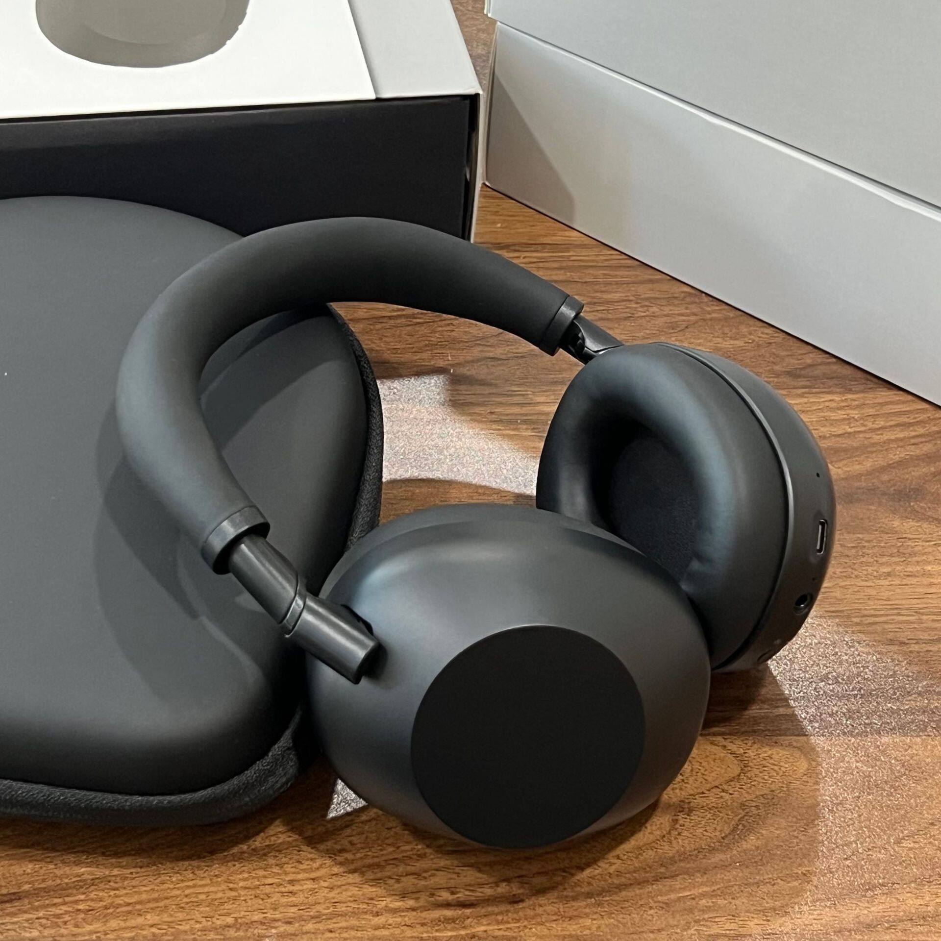 Alt View 1. Cluzine - Full-Ear Wireless Headphones, Foldable Active Noise Cancellation Headset for Daily Use and Gaming - Blue.
