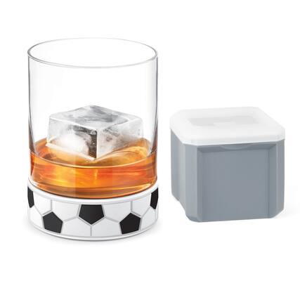 Front. Final Touch - Kick-Off Soccer / Football Tumbler with Ice Mould - Clear.