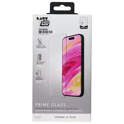 Laut SAP 105650 Tempered glass screen protector with applicator frame
Protecteur d'écran en verre trempé avec cadre d'applicateur
Designed for / Conçu pour iPhone 15 Plus
Bubble Free Installation / Installation Sans Bulles
Easy Mount Included / Montage Inclu
Scratch Resistant / Résistant aux Rayures