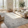 Front. RYHNUYNE - 8x10 Area Rug, Washable Area Rug Non Slip Rugs for Living Room, Soft Easy Clean Carpet for Bedroom Dining Room Home - gray.