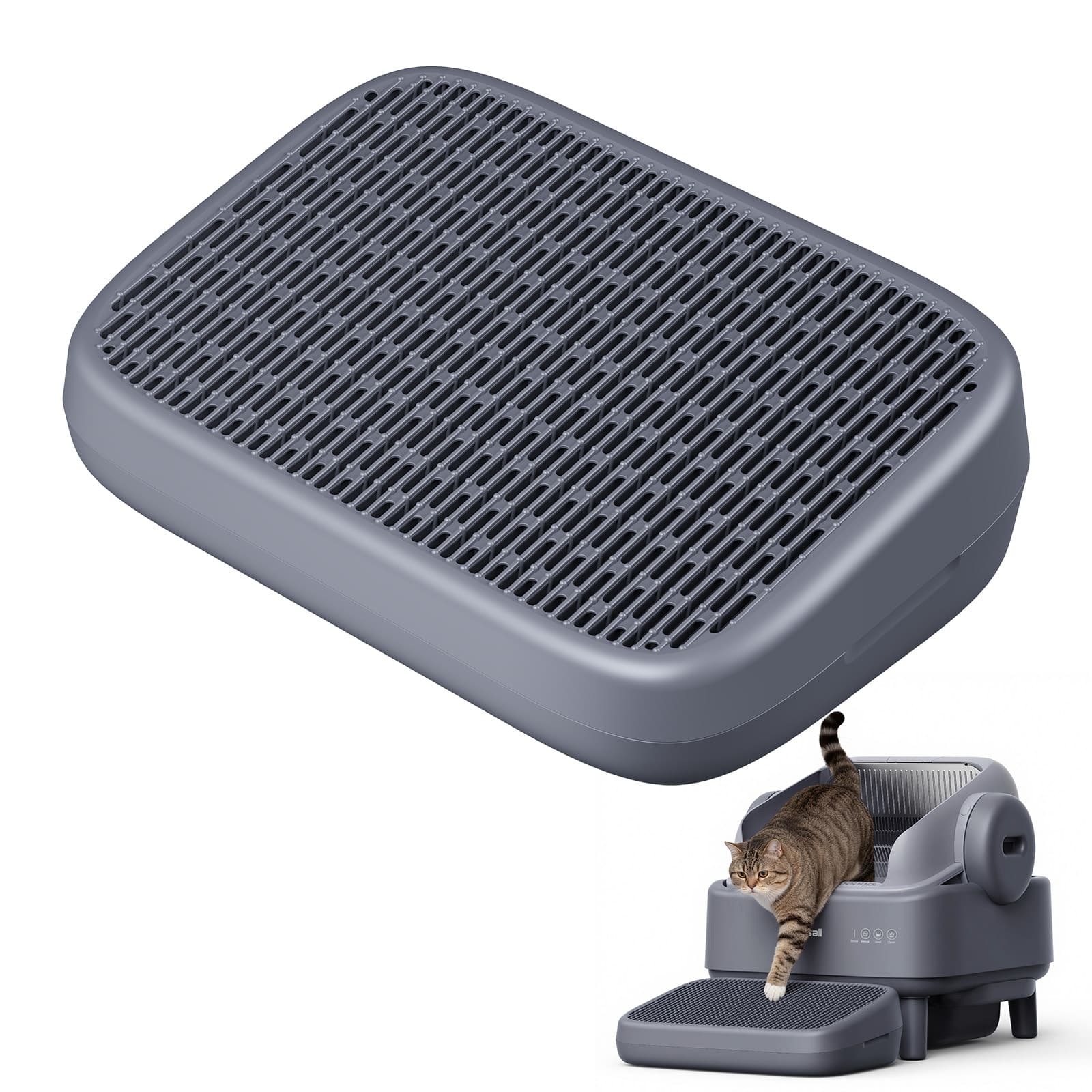 "Oneisall - Litter Trapping Cat Stairs Ramp for Cat Litter Box For Small and Elderly Cats 5.7"" Height Easy to Clean Non-Slip - Gray" price history on PriceWatchPro