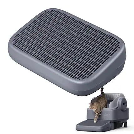 Front. Oneisall - Litter Trapping Cat Stairs Ramp for Cat Litter Box For Small and Elderly Cats 5.7" Height Easy to Clean Non-Slip - Gray.