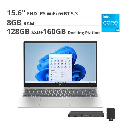 15.6" FHD IPS WiFi 6+BT 5.3
8GB RAM
128GB SSD + 160GB Docking Station
Intel Core i3