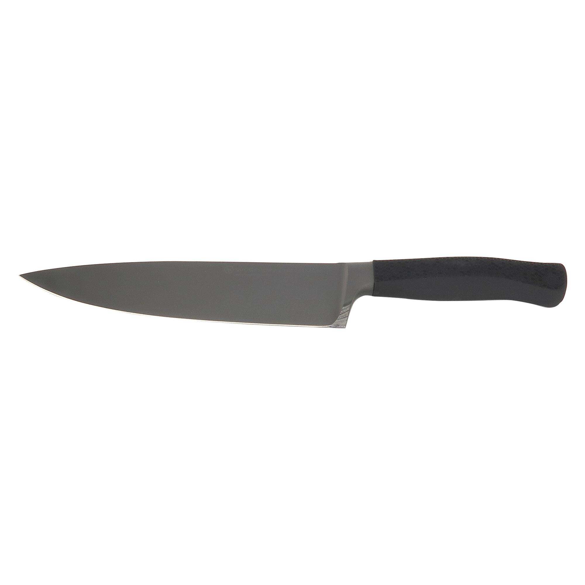 Front. Wusthof - Wusthof Performer 8" Chef's Knife, Black - Silver.